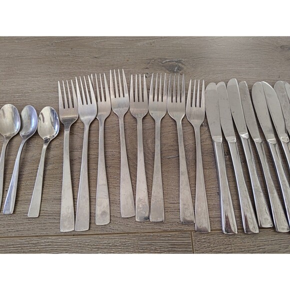 33pcs SILVERWARE Set Forks Knives Spoons Serving Pieces 18/10 - Picture 3 of 6